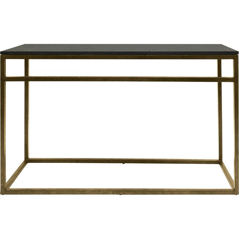 Libra Kirkstone Iron Console Table in Aged Champagne Finish Galaxy Slate Large 140x41x